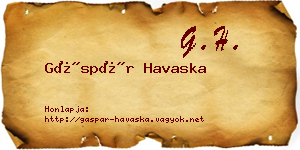 Gáspár Havaska névjegykártya